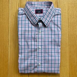 UNTUCKit Men’s Long Sleeve Shirt Wrinkle Free Regular Large Blue Pink White